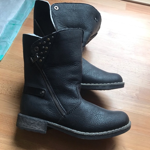 Women warm  lather boots - Picture 1 of 6